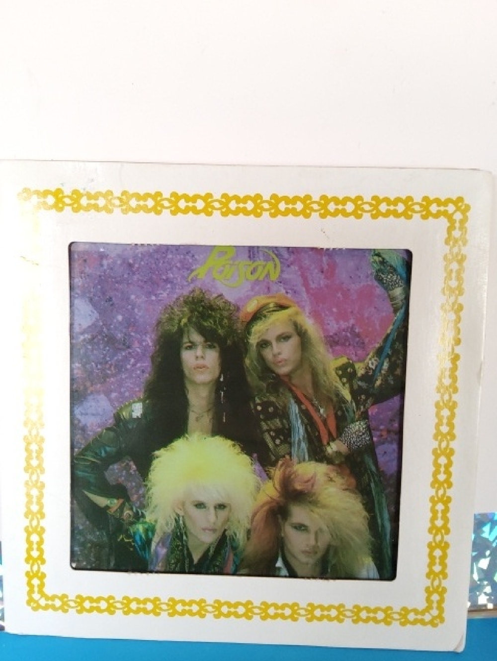 1980s Carnival Price Glass Mirror With The Band Poison. - Picture 4 of 4
